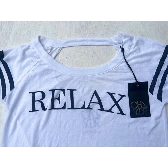 Chaser Women Crew Neck Cut out RELAX T-Shirt Size S - Picture 12 of 16